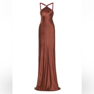 STAUD BROWN CANDENCE DRESS IN 00. ONLY WORN ONCE IN PERFECT CONDITION